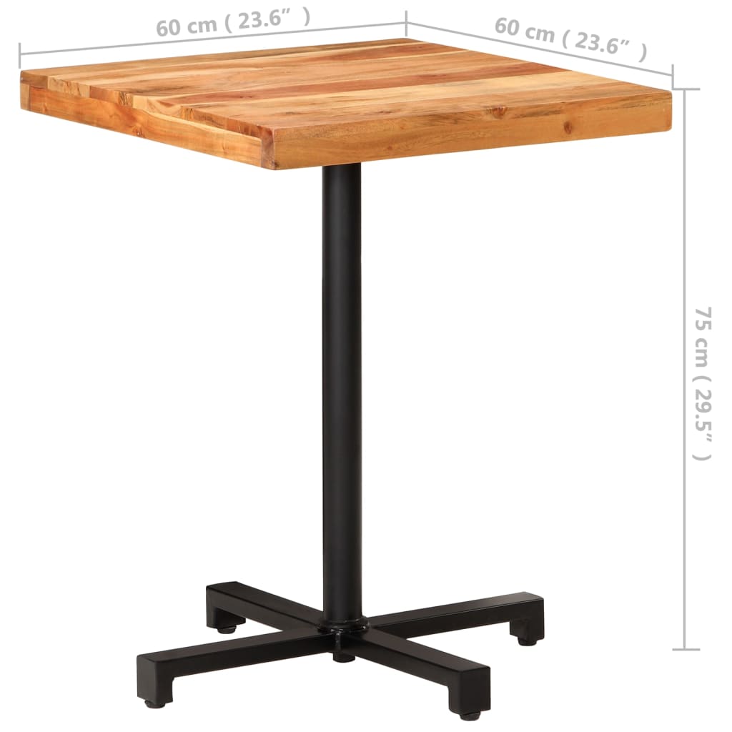 Bistrotafel vierkant 60x60x75 cm massief acaciahout is nu te koop bij PeponiXL, paradijselijk wonen!