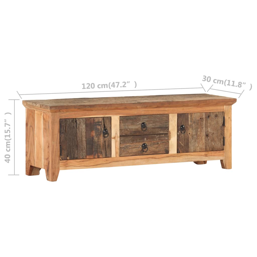 Tv-meubel 120x30x40 cm massief acaciahout en gerecycled hout is nu te koop bij PeponiXL, paradijselijk wonen!