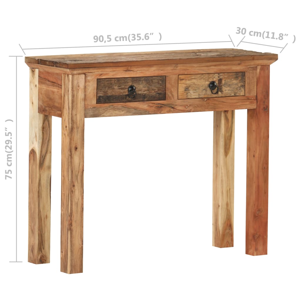 Wandtafel 90,5x30x75 cm massief acaciahout en gerecycled hout is nu te koop bij PeponiXL, paradijselijk wonen!