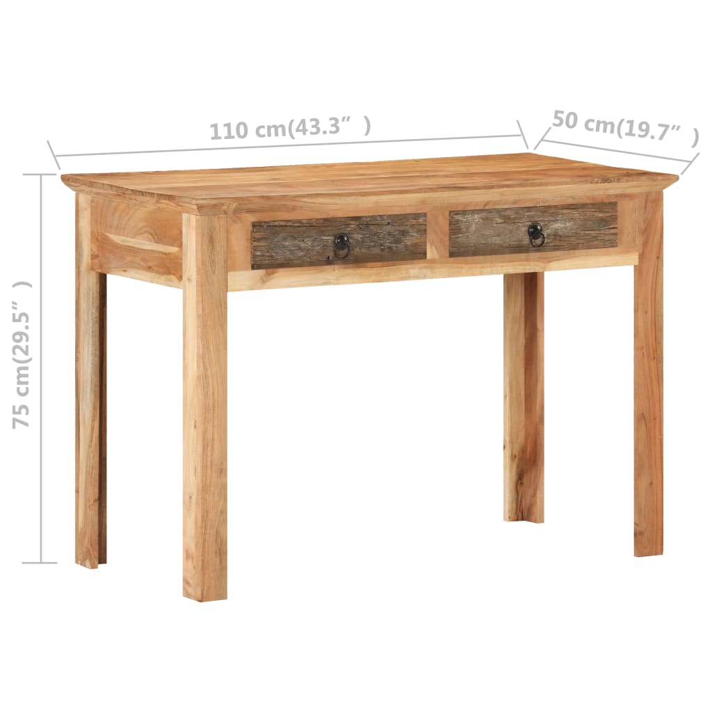 Bureau 110x50x75 cm massief gerecycled hout is nu te koop bij PeponiXL, paradijselijk wonen!