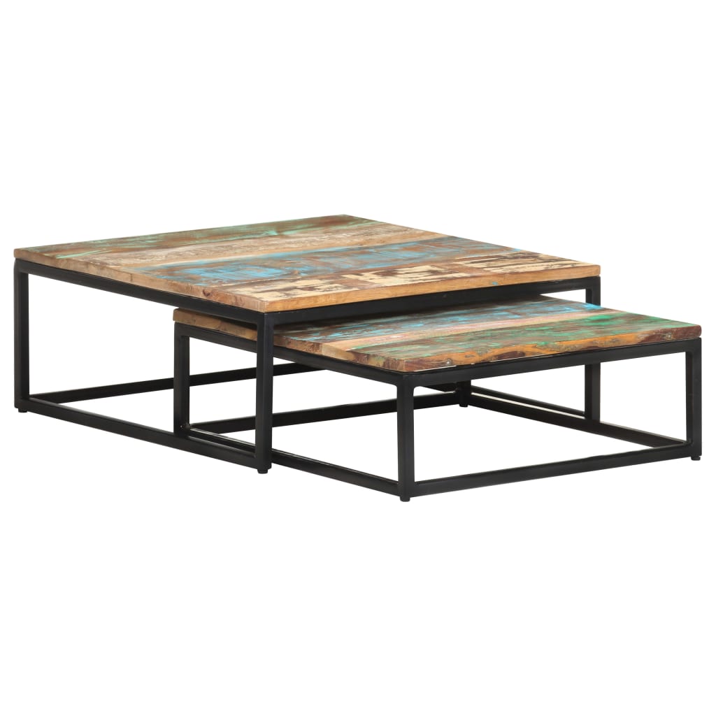 2-delige Salontafelset massief gerecycled hout is nu te koop bij PeponiXL, paradijselijk wonen!