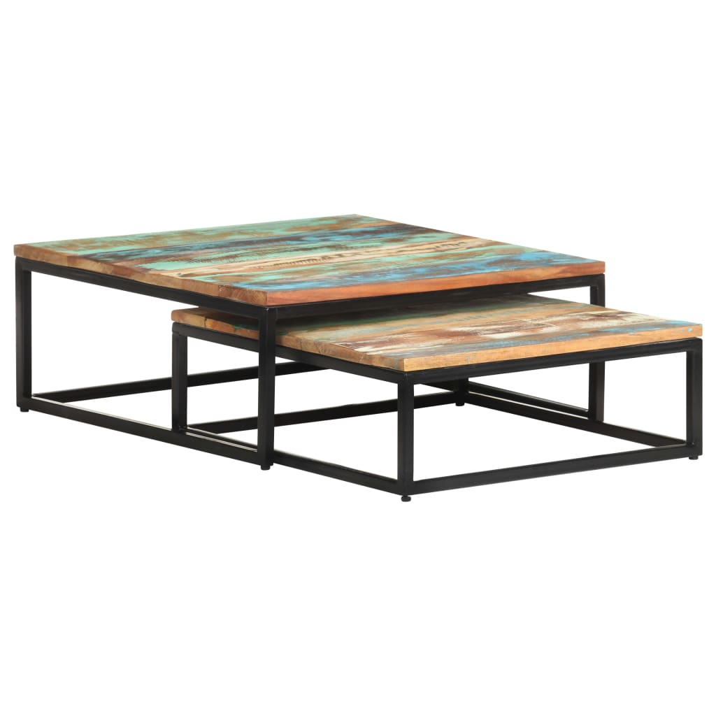 2-delige Salontafelset massief gerecycled hout is nu te koop bij PeponiXL, paradijselijk wonen!