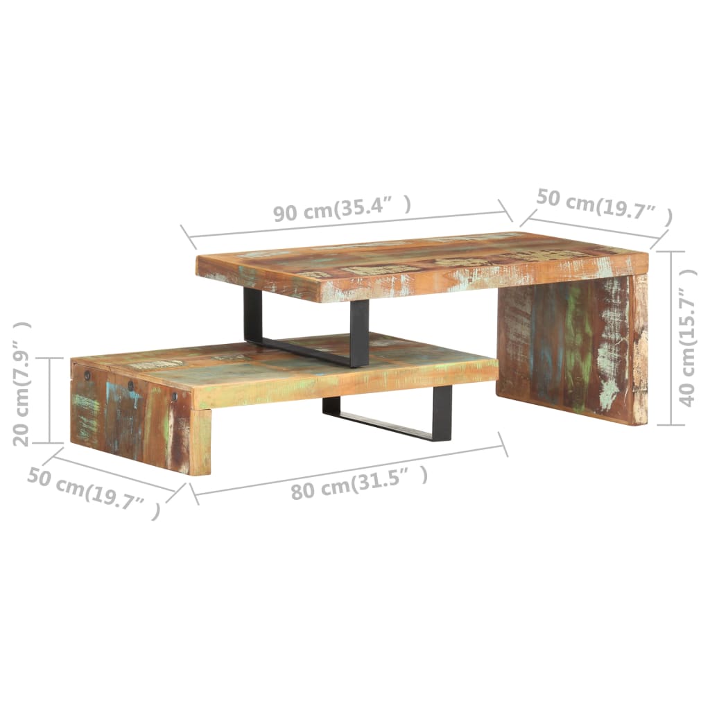 2-delige Salontafelset massief gerecycled hout is nu te koop bij PeponiXL, paradijselijk wonen!
