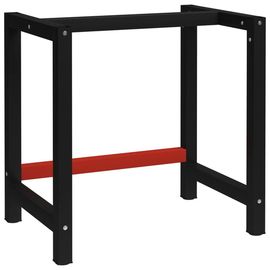 Werkbankframe 80x57x79 cm metaal zwart en rood is nu te koop bij PeponiXL, paradijselijk wonen!
