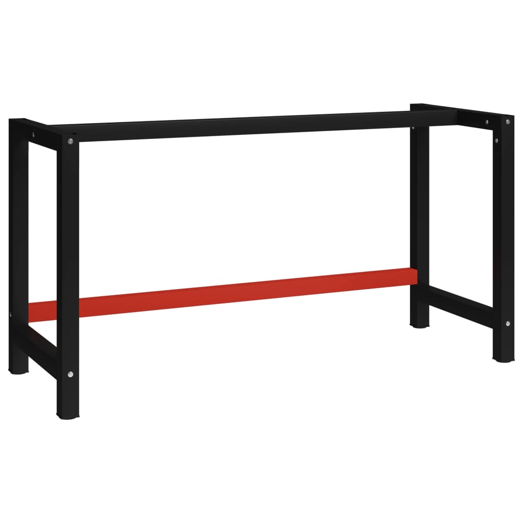 Werkbankframe 150x57x79 cm metaal zwart en rood is nu te koop bij PeponiXL, paradijselijk wonen!