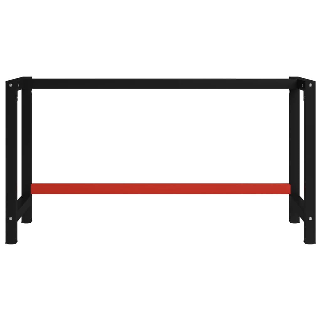 Werkbankframe 150x57x79 cm metaal zwart en rood is nu te koop bij PeponiXL, paradijselijk wonen!