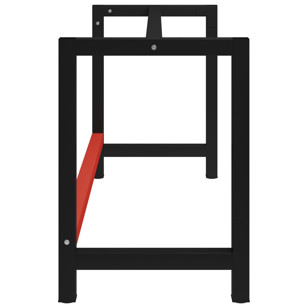 Werkbankframe 150x57x79 cm metaal zwart en rood is nu te koop bij PeponiXL, paradijselijk wonen!