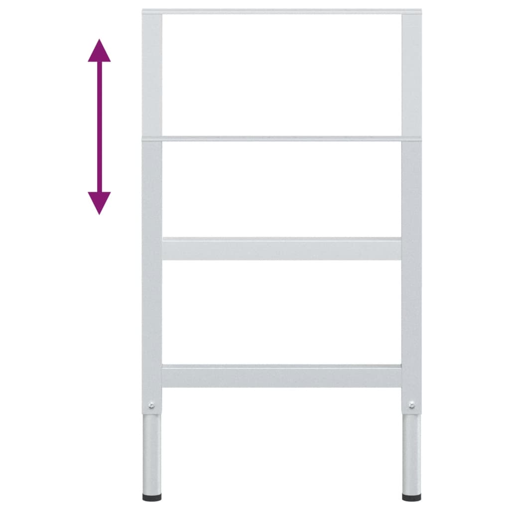 Werkbankframes verstelbaar 2 st 55x(69-95,5) cm metaal grijs is nu te koop bij PeponiXL, paradijselijk wonen!