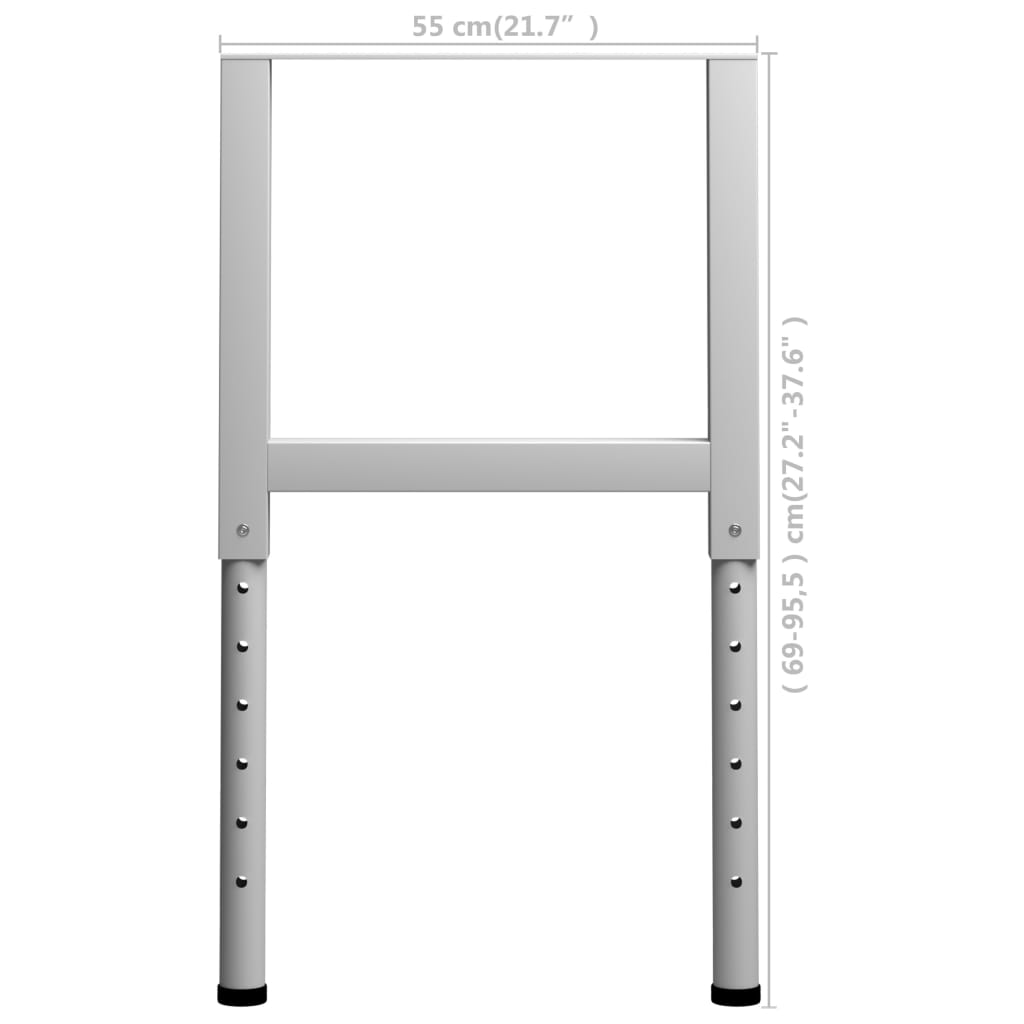 Werkbankframes verstelbaar 2 st 55x(69-95,5) cm metaal grijs is nu te koop bij PeponiXL, paradijselijk wonen!