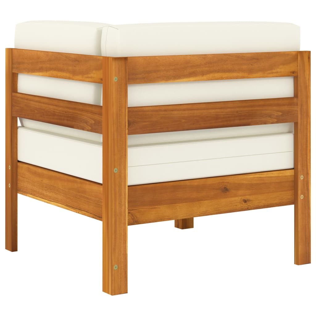 2-delige Loungeset met crèmewitte kussens acaciahout is nu te koop bij PeponiXL, paradijselijk wonen!