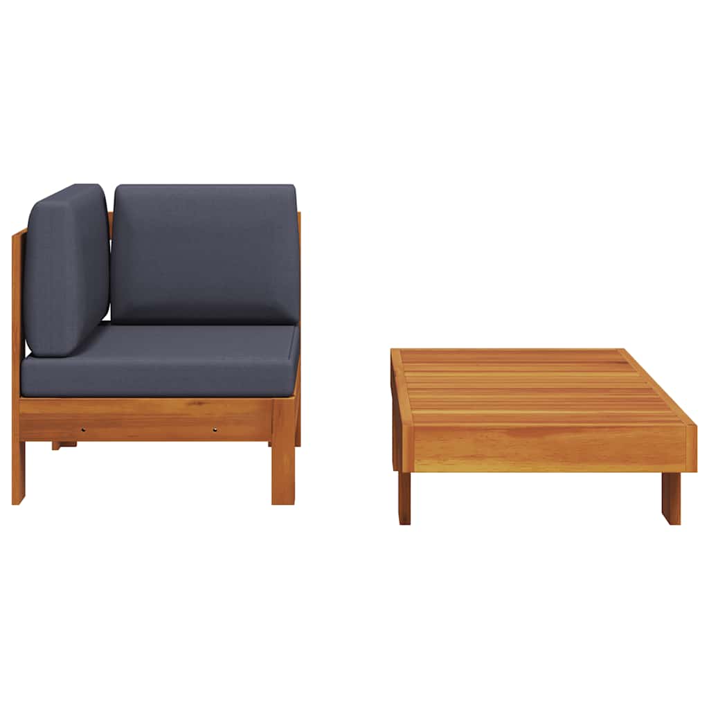 2-delige Loungeset met donkergrijze kussens acaciahout is nu te koop bij PeponiXL, paradijselijk wonen!