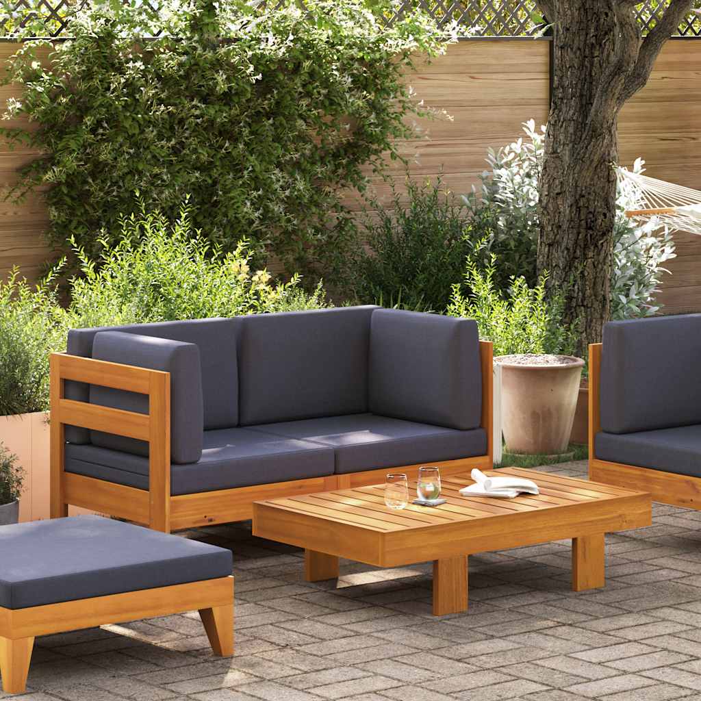 2-delige Loungeset met donkergrijze kussens acaciahout is nu te koop bij PeponiXL, paradijselijk wonen!