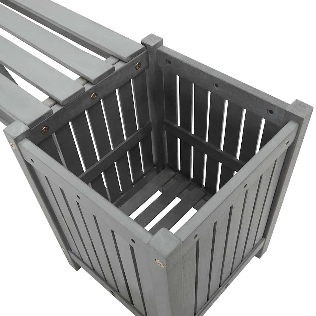 Tuinbank met 2 plantenbakken 150 cm massief acaciahout grijs is nu te koop bij PeponiXL, paradijselijk wonen!