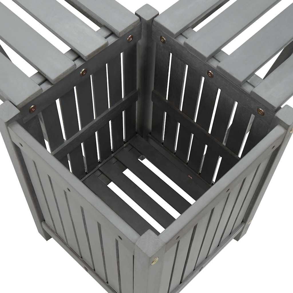 Tuinhoekbank met plantenbak 117 cm massief acaciahout grijs is nu te koop bij PeponiXL, paradijselijk wonen!