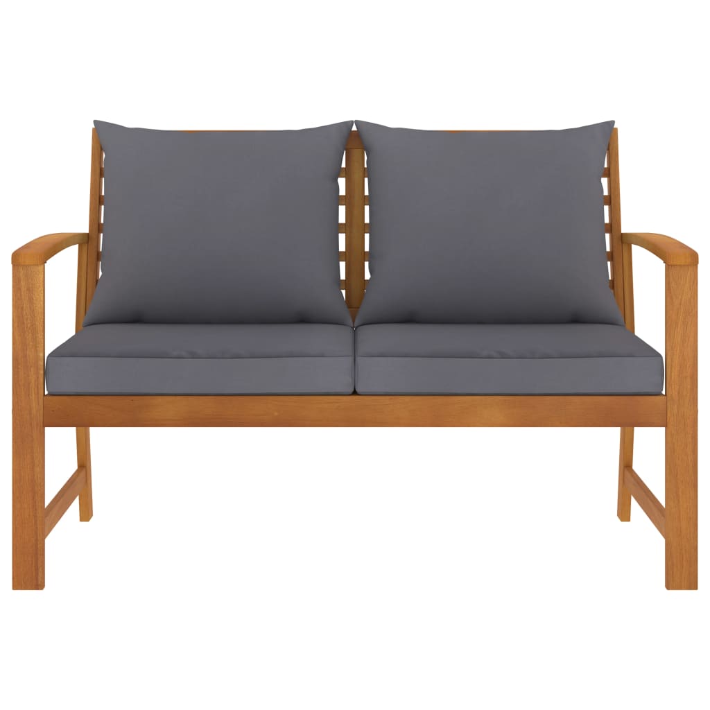 Tuinbank met donkergrijs kussen 120 cm massief acaciahout is nu te koop bij PeponiXL, paradijselijk wonen!