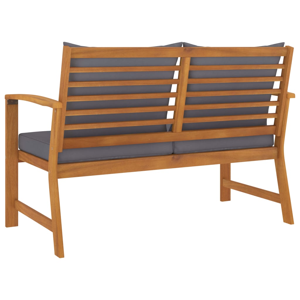 Tuinbank met donkergrijs kussen 120 cm massief acaciahout is nu te koop bij PeponiXL, paradijselijk wonen!