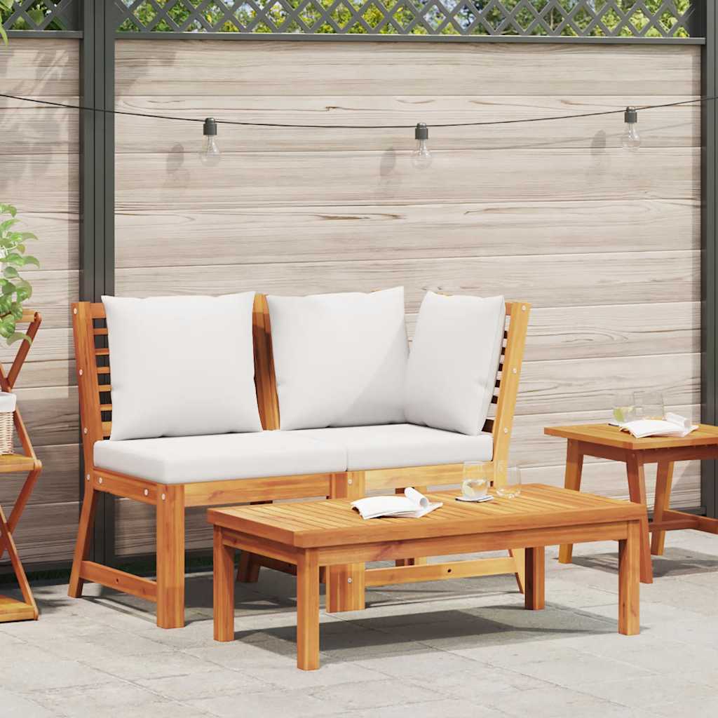 3-delige Loungeset met crèmekleurige kussens massief acaciahout is nu te koop bij PeponiXL, paradijselijk wonen!
