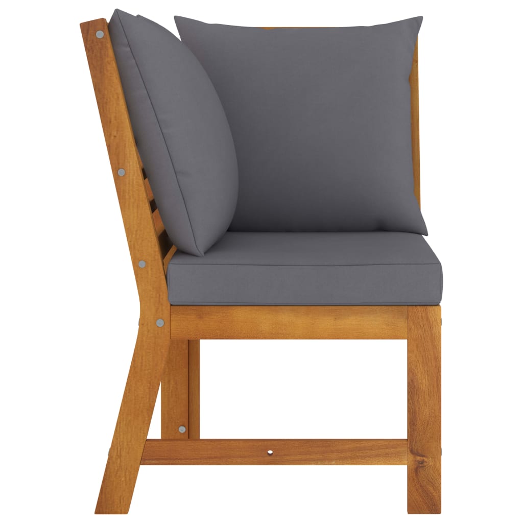 3-delige Loungeset met donkergrijze kussens massief acaciahout is nu te koop bij PeponiXL, paradijselijk wonen!