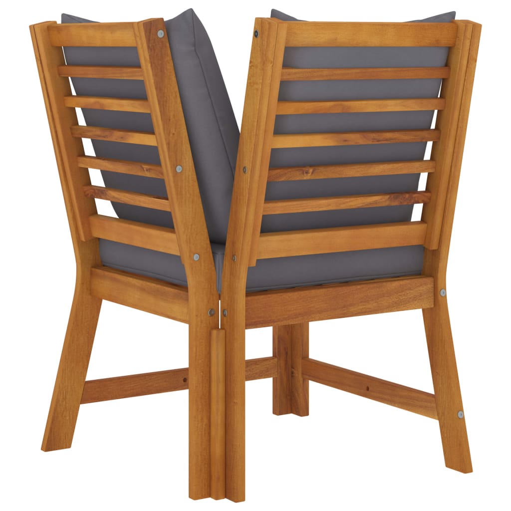 3-delige Loungeset met donkergrijze kussens massief acaciahout is nu te koop bij PeponiXL, paradijselijk wonen!