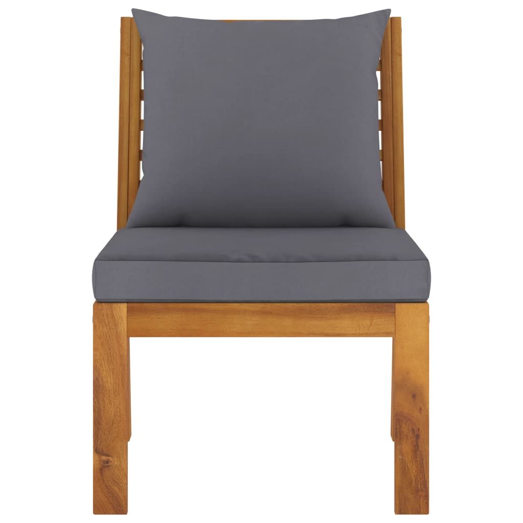 3-delige Loungeset met donkergrijze kussens massief acaciahout is nu te koop bij PeponiXL, paradijselijk wonen!