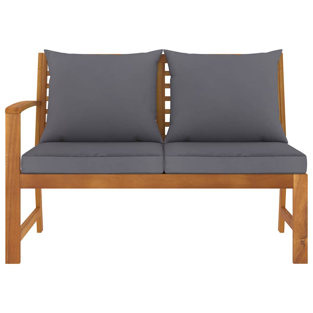 Tuinbank met donkergrijs kussen 114,5 cm massief acaciahout is nu te koop bij PeponiXL, paradijselijk wonen!