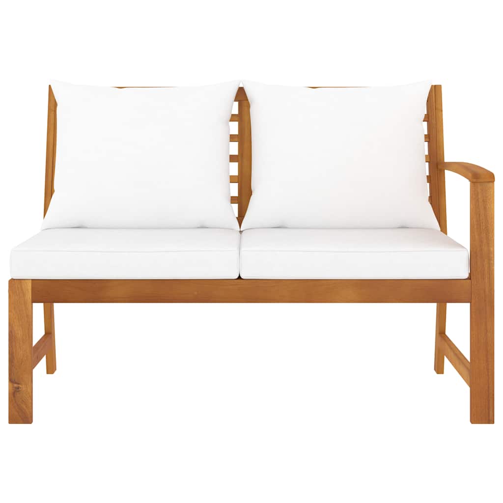 Tuinbank met crèmekleurig kussen 114,5 cm massief acaciahout is nu te koop bij PeponiXL, paradijselijk wonen!