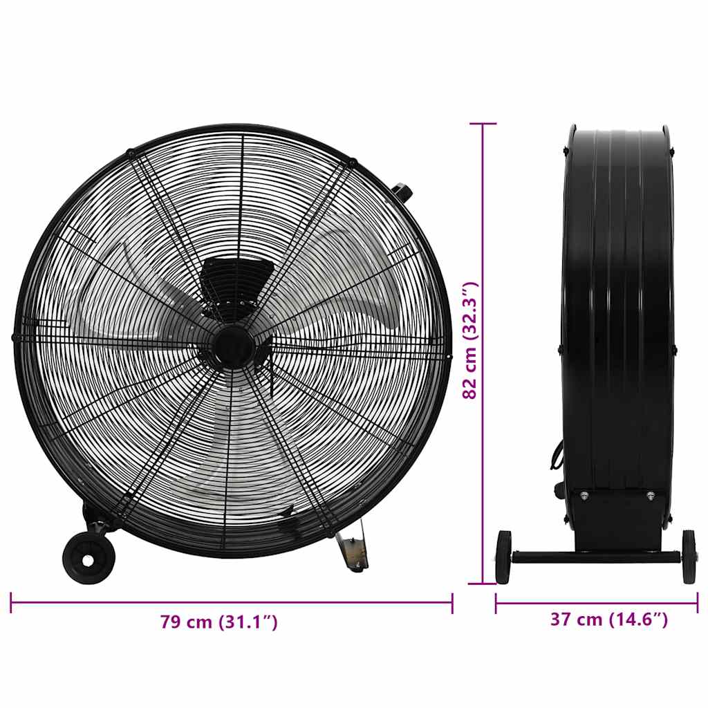 Trommelventilator industrieel 187,7 W 77 cm zwart is nu te koop bij PeponiXL, paradijselijk wonen!