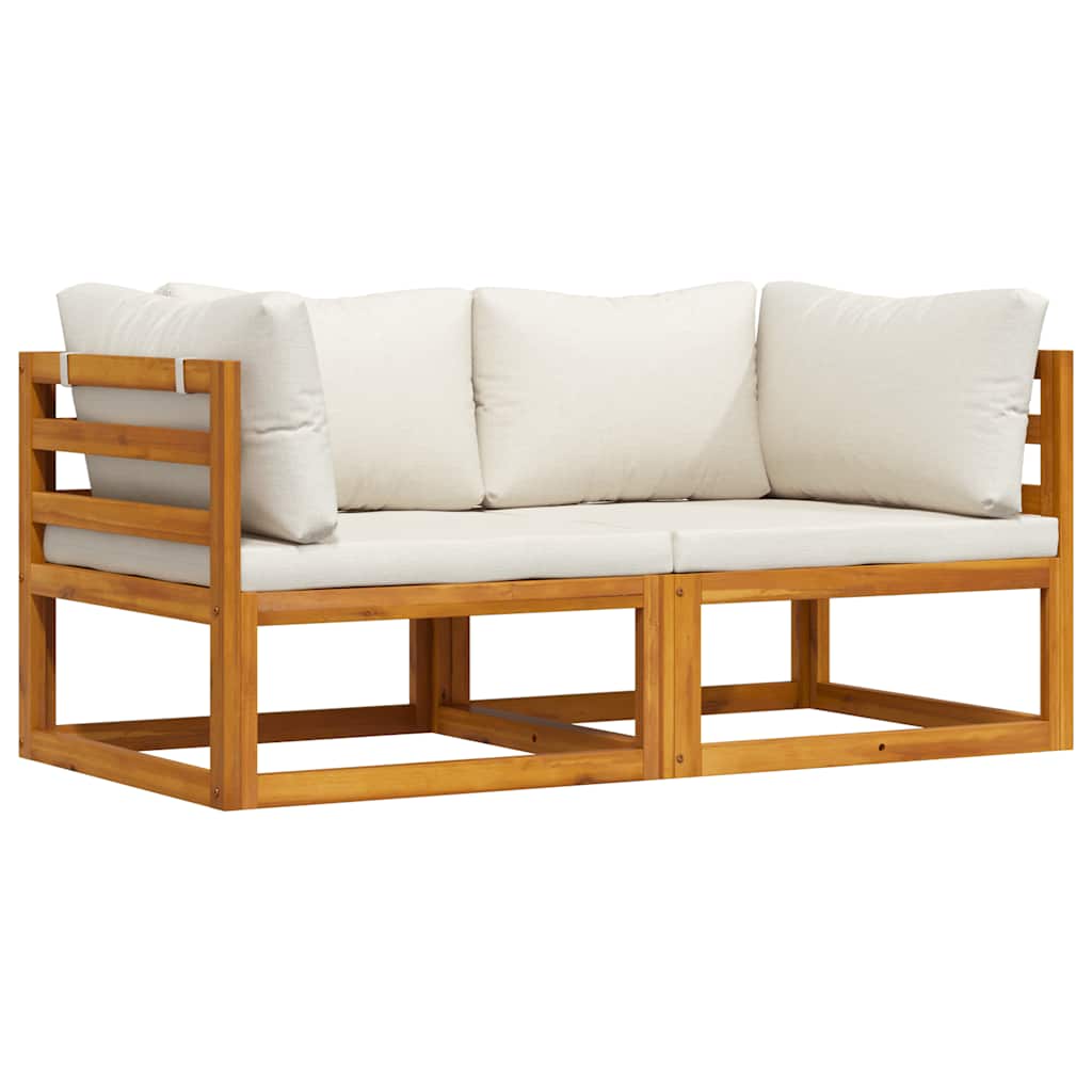 Hoekbanken 2 st met kussens sectioneel crèmewit is nu te koop bij PeponiXL, paradijselijk wonen!