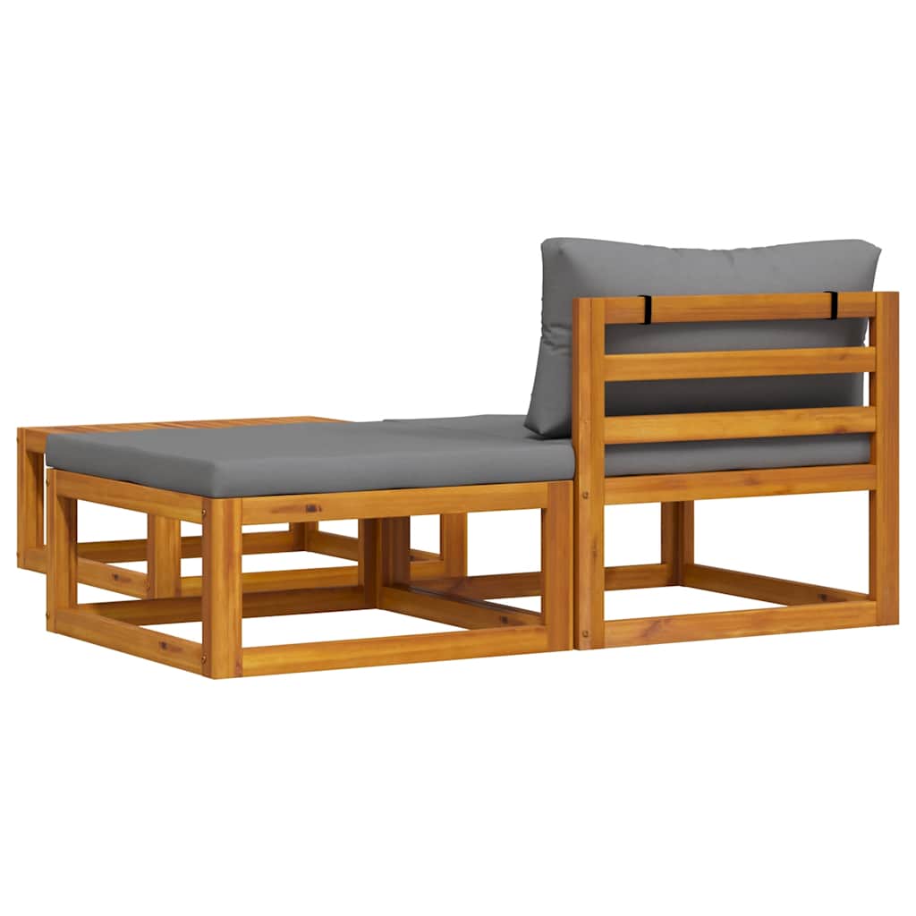 3-delige Loungeset met kussens massief acaciahout is nu te koop bij PeponiXL, paradijselijk wonen!