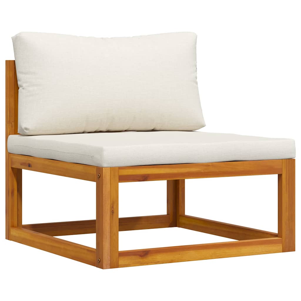 3-delige Loungeset met crèmekleurige kussens massief acaciahout is nu te koop bij PeponiXL, paradijselijk wonen!