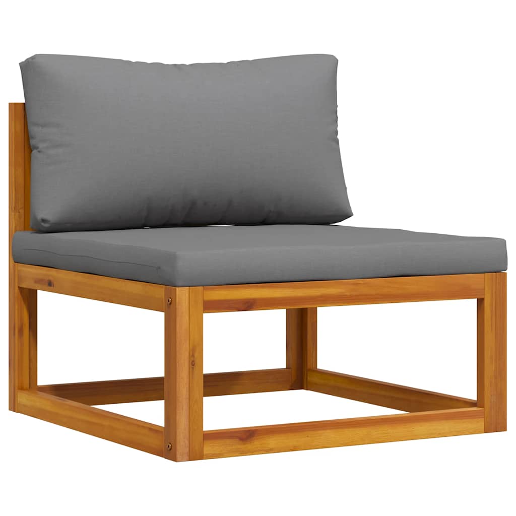 2-delig Bankstel met donkergrijze kussens massief acaciahout is nu te koop bij PeponiXL, paradijselijk wonen!