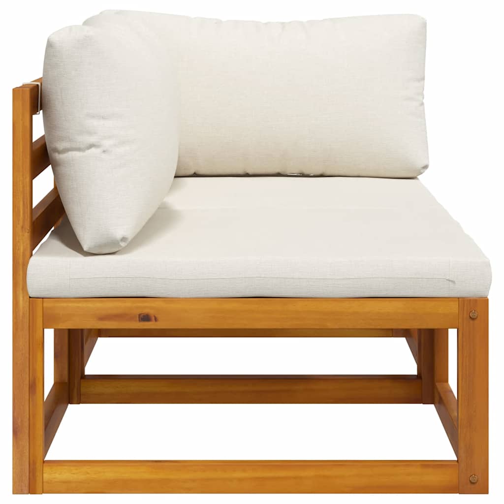 2-delig Bankstel met crèmewitte kussens massief acaciahout is nu te koop bij PeponiXL, paradijselijk wonen!