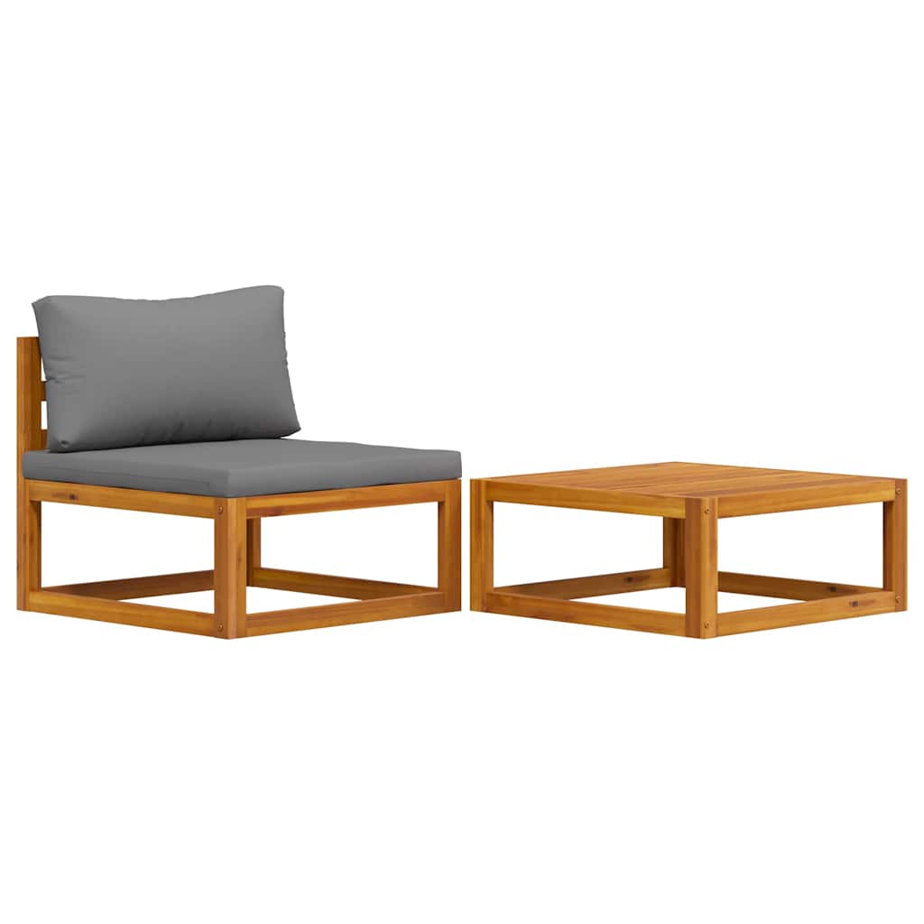 2-delige Loungeset met kussens massief acaciahout is nu te koop bij PeponiXL, paradijselijk wonen!