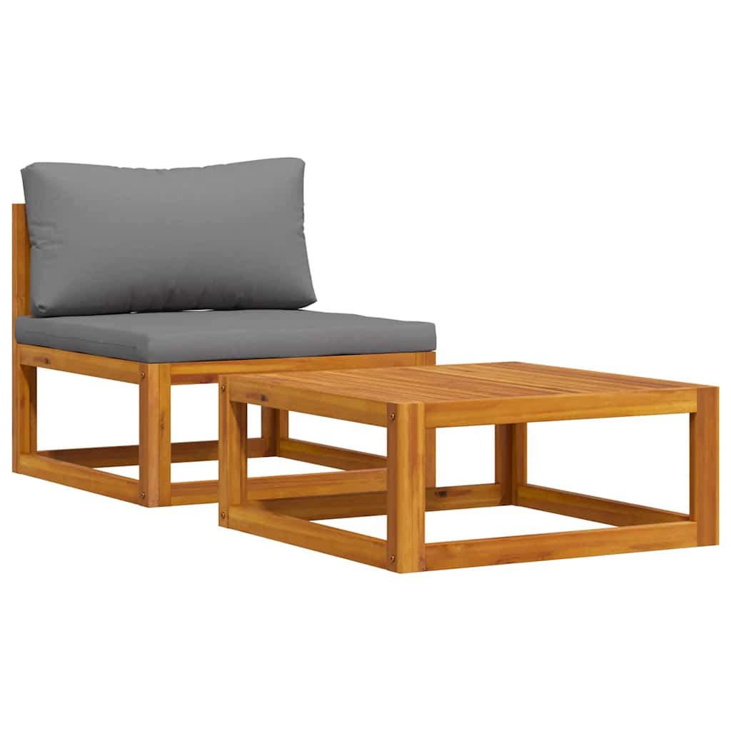 2-delige Loungeset met kussens massief acaciahout is nu te koop bij PeponiXL, paradijselijk wonen!