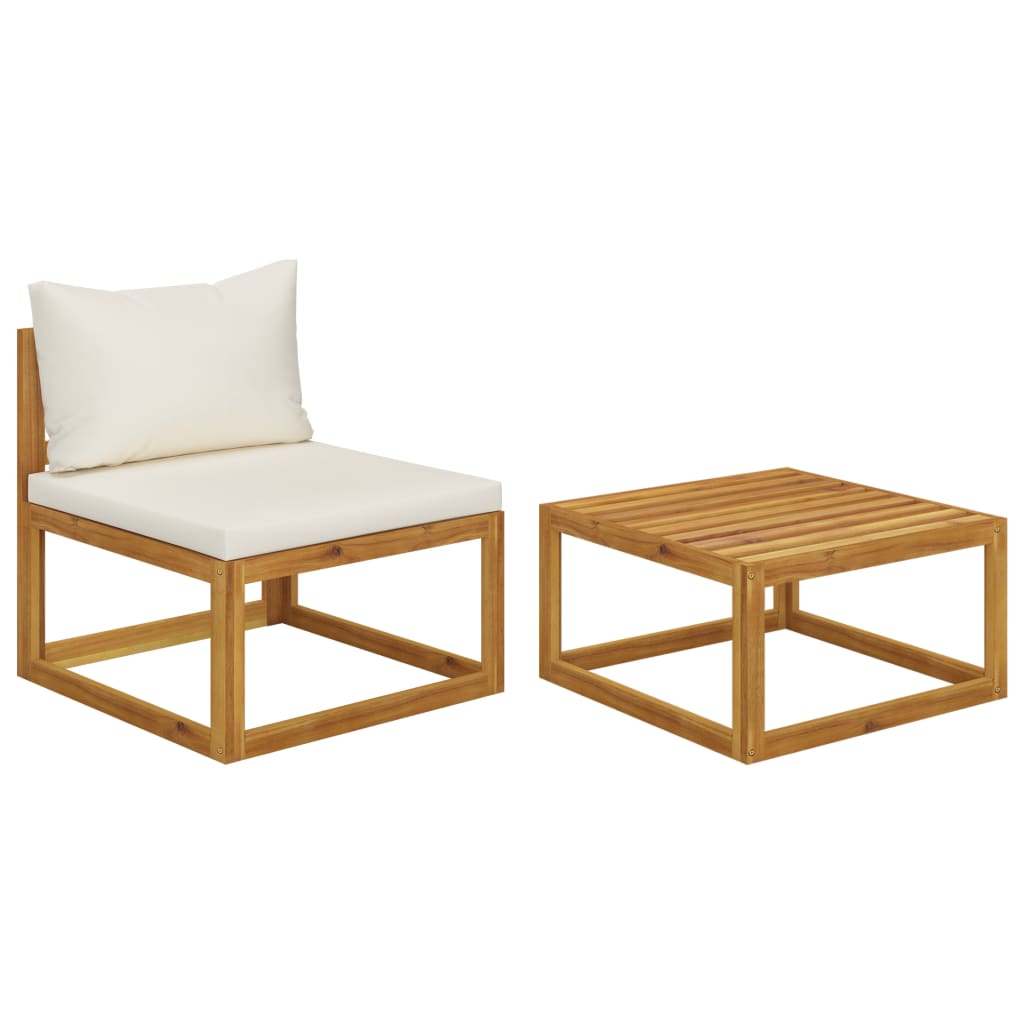 2-delige Loungeset met kussens massief acaciahout is nu te koop bij PeponiXL, paradijselijk wonen!