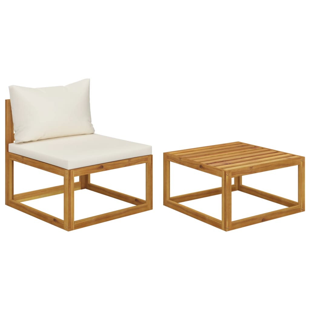 2-delige Loungeset met kussens massief acaciahout is nu te koop bij PeponiXL, paradijselijk wonen!