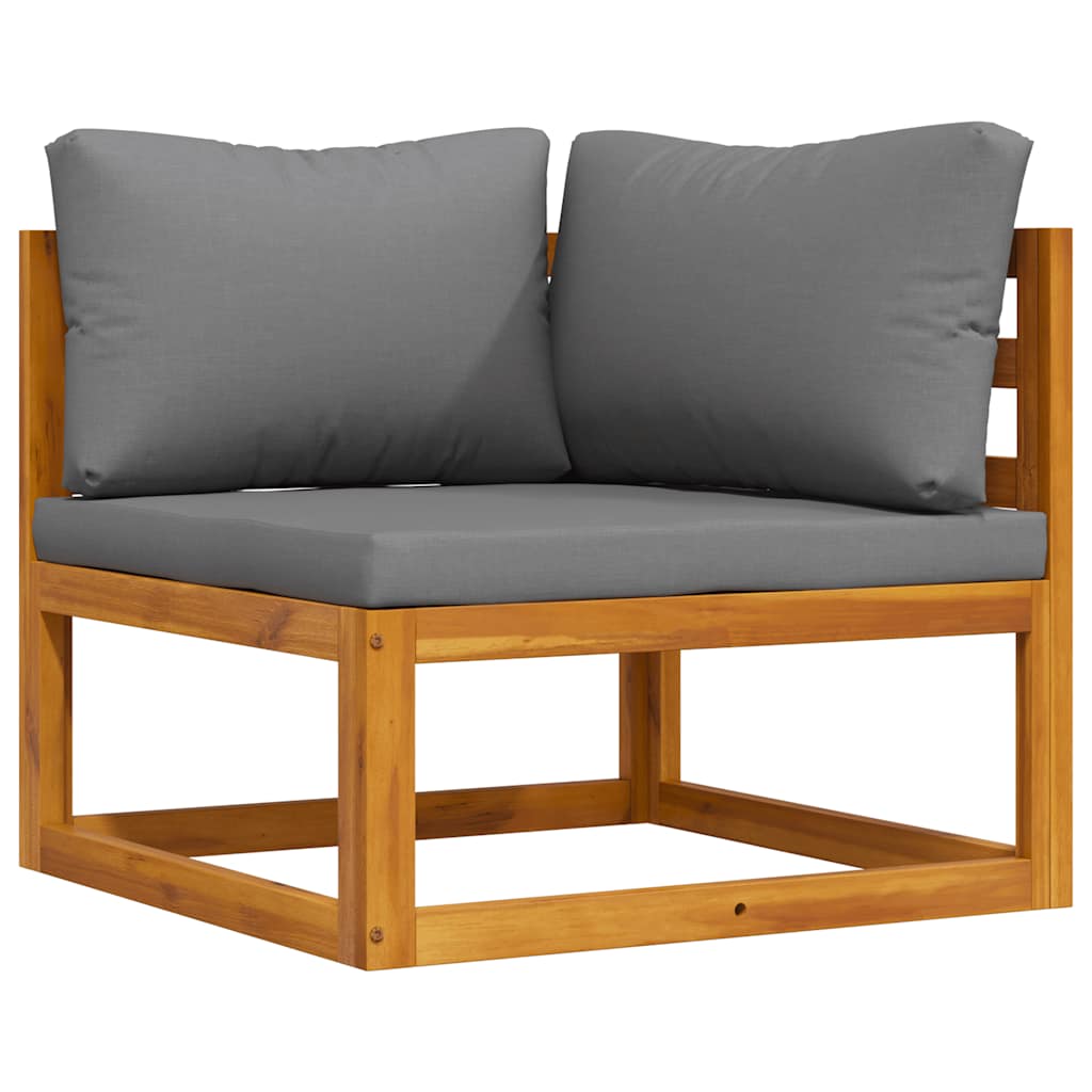 Hoekbank sectioneel met donkergrijs kussen massief acaciahout is nu te koop bij PeponiXL, paradijselijk wonen!