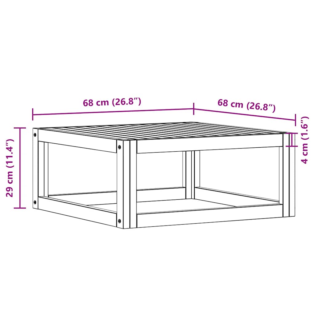 Salontafel 68x68x29 cm massief acaciahout is nu te koop bij PeponiXL, paradijselijk wonen!