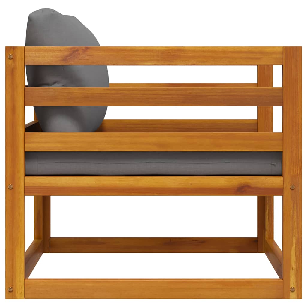 Tuinstoel met donkergrijze kussens massief acaciahout is nu te koop bij PeponiXL, paradijselijk wonen!