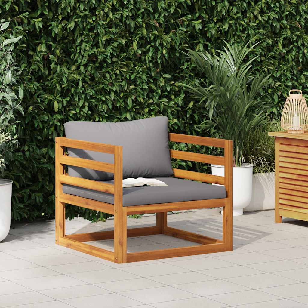 Tuinstoel met donkergrijze kussens massief acaciahout is nu te koop bij PeponiXL, paradijselijk wonen!