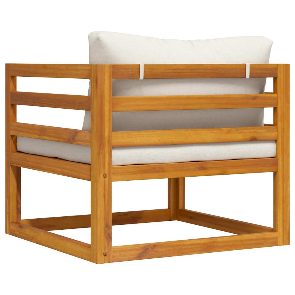 Tuinstoel met crèmekleurige kussens massief acaciahout is nu te koop bij PeponiXL, paradijselijk wonen!