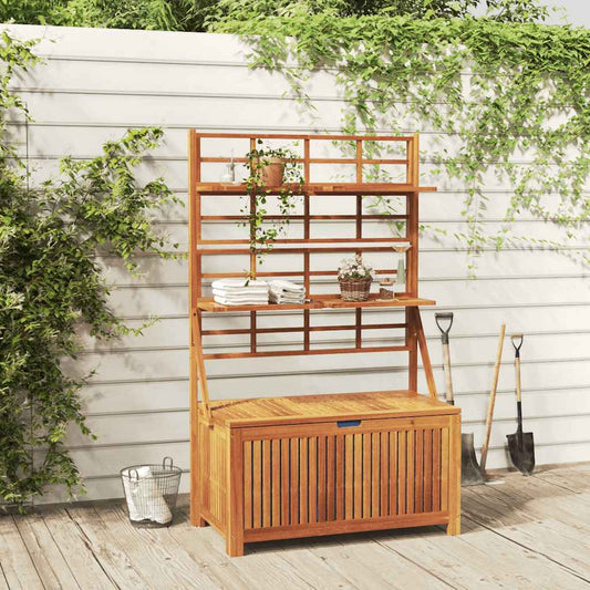 Opbergbox met latwerk 99x55x160 cm massief acaciahout is nu te koop bij PeponiXL, paradijselijk wonen!