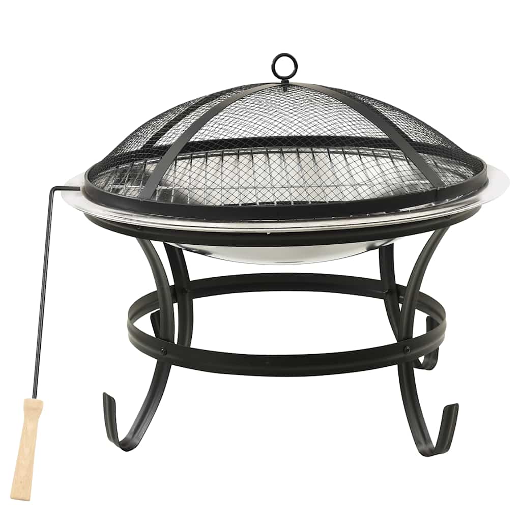 Vuurplaats en barbecue 2-in-1 met pook 56x56x49 cm rvs is nu te koop bij PeponiXL, paradijselijk wonen!