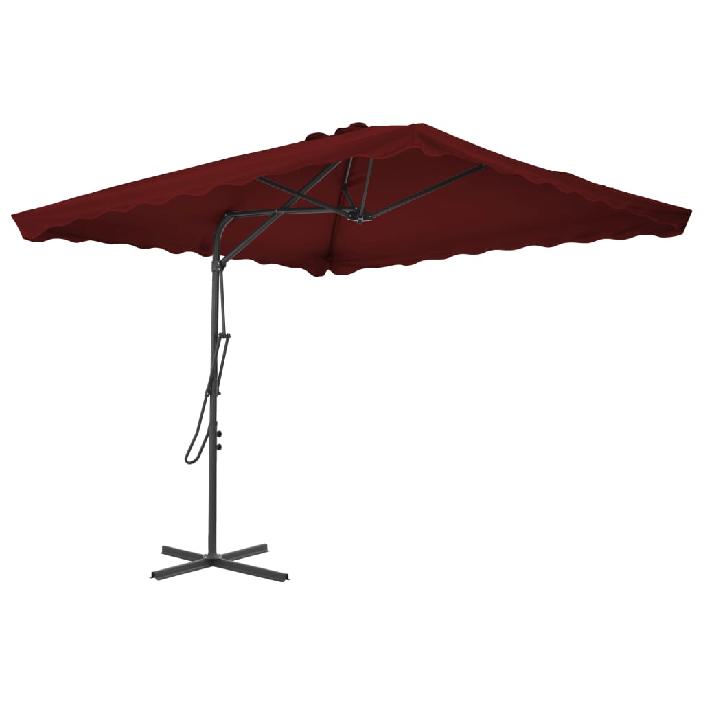 Parasol met stalen paal 250x250x230 cm bordeauxrood is nu te koop bij PeponiXL, paradijselijk wonen!