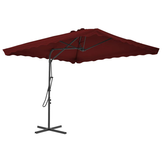 Parasol met stalen paal 250x250x230 cm bordeauxrood is nu te koop bij PeponiXL, paradijselijk wonen!