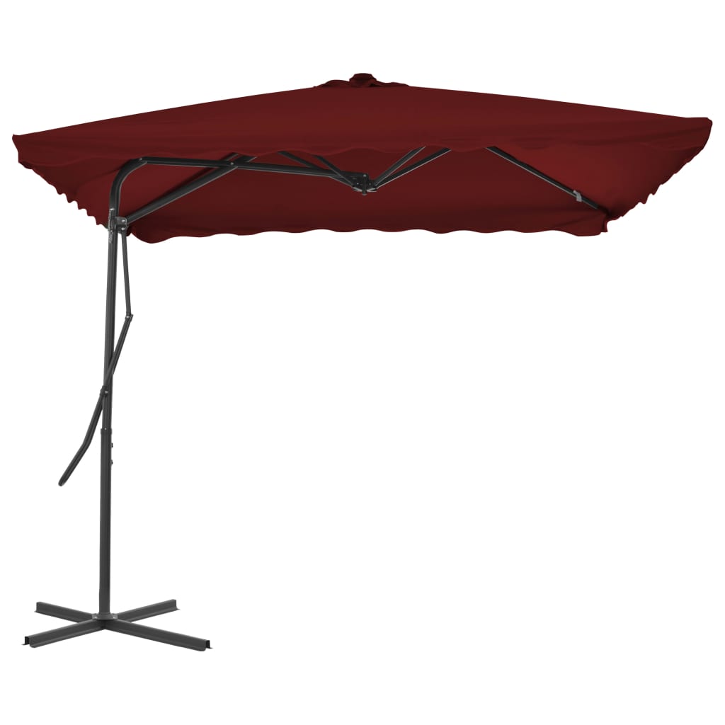 Parasol met stalen paal 250x250x230 cm bordeauxrood is nu te koop bij PeponiXL, paradijselijk wonen!