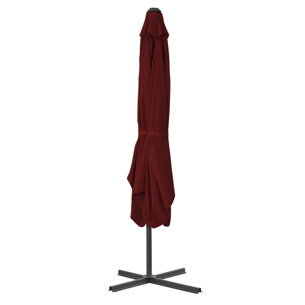 Parasol met stalen paal 250x250x230 cm bordeauxrood is nu te koop bij PeponiXL, paradijselijk wonen!