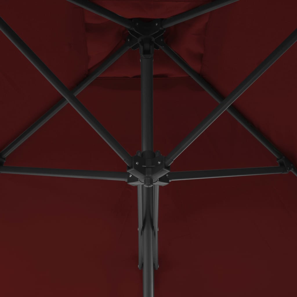 Parasol met stalen paal 250x250x230 cm bordeauxrood is nu te koop bij PeponiXL, paradijselijk wonen!