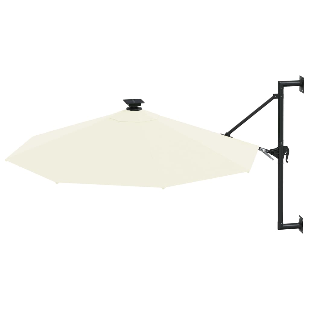 Wandparasol met LED's 300 cm zandkleurig is nu te koop bij PeponiXL, paradijselijk wonen!