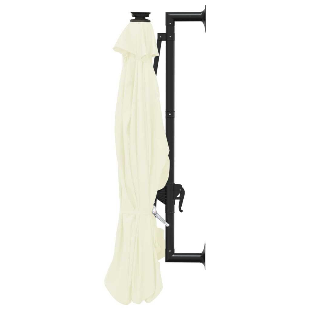 Wandparasol met LED's 300 cm zandkleurig is nu te koop bij PeponiXL, paradijselijk wonen!